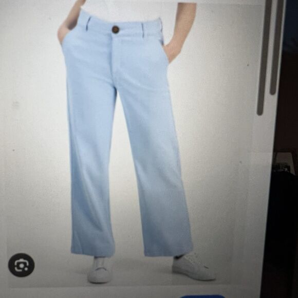 Style & Co Women's Twill Wide-Leg Cropped Pants in Dream blue 6 petite mid rise - Picture 1 of 16